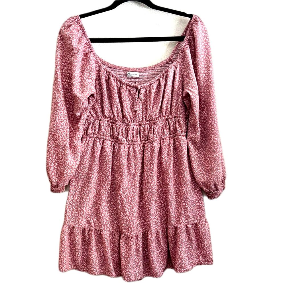Hollister y2k pink floral romper cottagecore coquette puff sleeve playsuit large